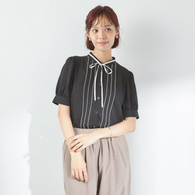 BURBERRY リボン付き半袖ブラウス♡ BURBERRY リボン付きシャツ♡ - メルカリ