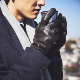 グローブ/ブラック×レザー/size:24cm/+Pittardsplc（G-125-BLK