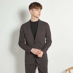 【5DAYS CLOSET】【RBC】【春夏】2釦シングルジャケット/ブラウン×楊柳/パッチポケット/4S SUSTAINABILITY&ECOLOGY FABRIC