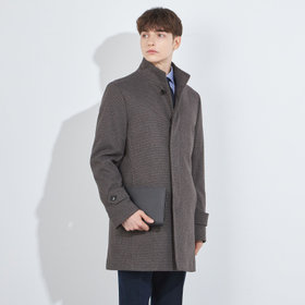 BL】ウールチェスターコート/ネイビー×ソリッド/NEW ZEALAND WOOL