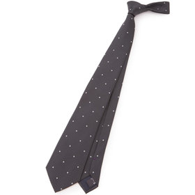 BLACK LINE】シルクブレンドドットネクタイ 7.5cm幅/ブラック（B26AA