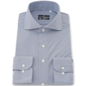 BL】ホリゾンタルワイドワイシャツ/グレー×ドビー/「4S」スーパーノン