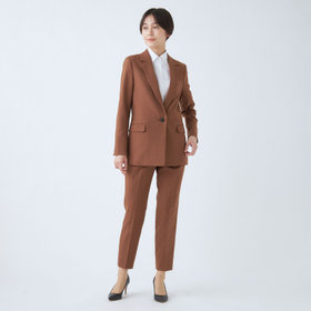 ぬーぴー　ウールライク☆ワイドパンツスーツ　茶 楽天市場】＼20％OFFクーポン配布中／7/24 23:59まで☆《サイズ