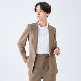 JIL SANDER 秋冬パンツスーツ　ダークブラウン SL】【年間】1釦シングルパンツスーツ/ブラウン/ウォッシャブル