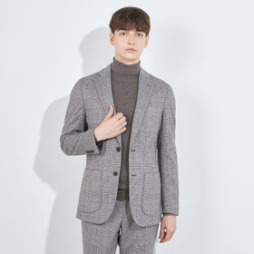 【5DAYS CLOSET】【RBC】【秋冬】2釦ジャケット/ブラウン×チェック/パッチポケット