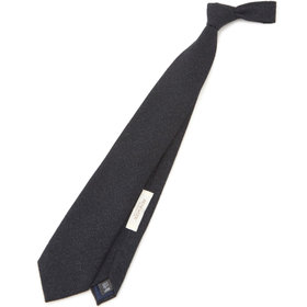 新品 ISAIA 7HOLDブラック ソリッドネクタイ BL】シルクソリッドネクタイ 7.5cm幅/ネイビー/JAPAN MADE（B-MB