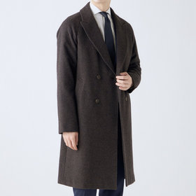 SL】ウールブレンド ラグランダブルチェスターコート/ブラウン/RE