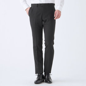 SLIM TAPERED】【秋冬】ポリエステル0タックテーパードパンツ/グレー