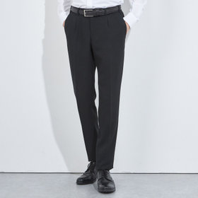 【CLASSICO TAPERED】【秋冬】1タックテーパードパンツ/ブラック/ウエストシャーリング/4S SUSTAINABILITY&ECOLOGY FABRIC/※裾上げ済仕様