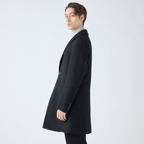 BL】ウールチェスターコート/ブラック/NEW ZEALAND WOOL LIMITED