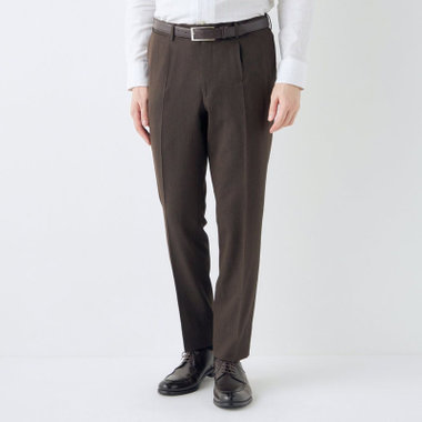 【CLASSICO TAPERED】【春夏】1タックテーパードパンツ/ブラウン/ウエストムーブ仕様/4S SUSTAINABILITY&ECOLOGY FABRIC/※裾上げ済仕様
