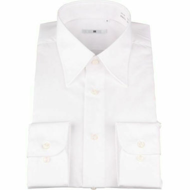 【WEB限定/OUTLET/汚れ・変色・キズ等有】【SL-4】【形態安定】レギュラーカラードレスワイシャツ/ホワイト×ブロード (無地)