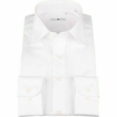 【WEB限定/OUTLET/汚れ・キズ等有】【SL-4】【形態安定】ワイドカラードレスワイシャツ/ホワイト×ブロード(無地)