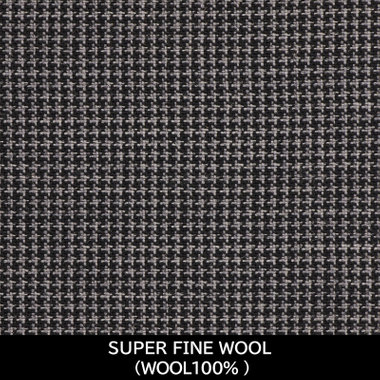【国内縫製】【MEN'S】【パターンオーダー】【SLIM TAPERED】【春夏】スーツ/グレー×ハウンドトゥース/SUPER FINE WOOL (WOOL100%)