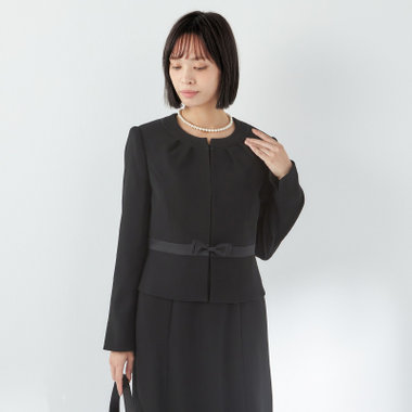 【SL】【年間】ノーカラー前開きアンサンブルレディースフォーマル