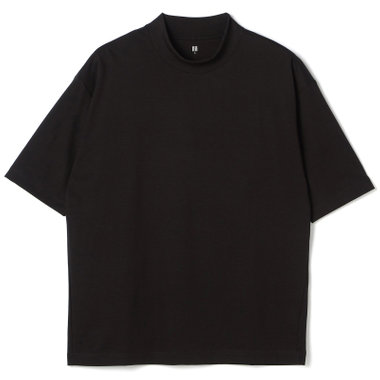 【RBC/五分袖】プレミアムコットンTシャツ / モックネック / ブラック