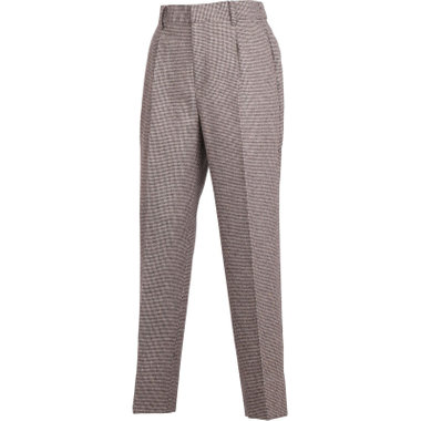 【RELAX TAPERED】【秋冬】1タックテーパードパンツ/ブラウン×ハウンドトゥース/ウエストシャーリング