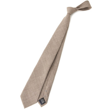  【BLACK LINE】ポリエステルソリッドネクタイ 7.5cm幅/サンドブラウン/ウォッシャブル