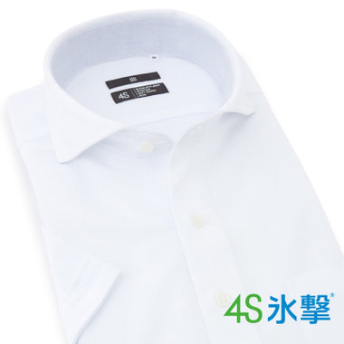 BLACK LINE/半袖】ホリゾンタルワイドワイシャツ/ホワイト×ドビー/襟裏