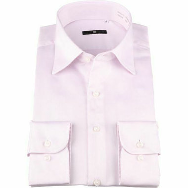 【WEB限定/OUTLET/汚れ・キズ等有】【BL-3】【形態安定】ワイドカラードレスワイシャツ/ピンク×ドビー