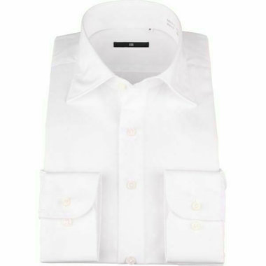 【WEB限定/OUTLET/汚れ・変色・キズ等有】【BL-3】【形態安定】ワイドカラードレスワイシャツ/ホワイト×ドビーツイル
