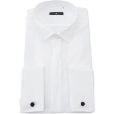 【WEB限定/OUTLET/汚れ・キズ等有】【BL-3】ウイングカラードレスワイシャツ/ホワイト×ドビーストライプ【BL-3】ウイングカラードレスワイシャツ/ホワイト×ドビーストライプ/ダブルカフス仕様