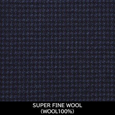 【日本製】【WOMEN'S】【パターンオーダー】【RELAX TAPERED】【秋冬】スーツ/ブルー×ハウンドトゥース/SUPER FINE WOOL (WOOL100%)