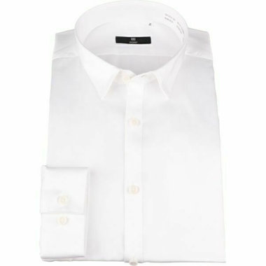 【WEB限定/OUTLET/汚れ・シミ・変色・キズ等有】【SKINNY】【形態安定】ショートポイントドレスワイシャツ/ホワイト×ソリッド/ストレッチ