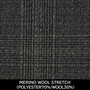 【国内縫製】【MEN'S】【パターンオーダー】【SKINNY】【春夏】スーツ/ネイビー×チェック/MERINO WOOL STRETCH (POLYESTER70%/WOOL30%)