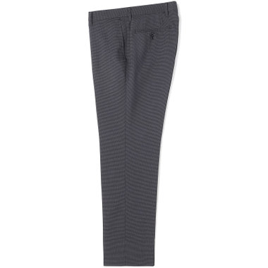 【SLIM TAPERED】【年間】ウォッシャブル0タックテーパードパンツ/グレー×ハウンドトゥース/裾上げ済仕様