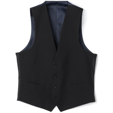 【SLIM TAPERED_2】【春夏】リバーシブルジレ(ベスト)/ブラック＆グレー/4S SUSTAINABILITY&ECOLOGY FABRIC