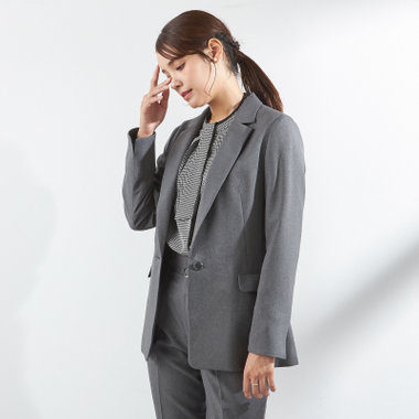 【SL】【年間】1釦シングルパンツスーツ/グレー/ウォッシャブル/Naturemier/4S SUSTAINABILITY&ECOLOGY FABRIC/※パンツ裾上げ済仕様