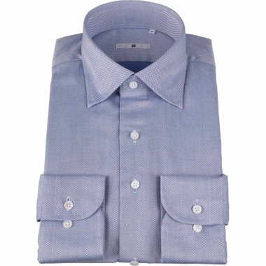 【WEB限定/OUTLET】【SL】【形態安定】ワイドカラードレスワイシャツ/ブルー×ドビー