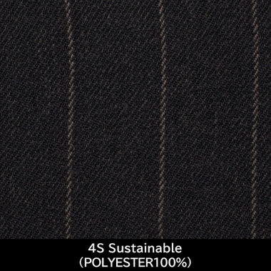 【日本製】【MEN'S】【パターンオーダー】【SKINNY】【秋冬】スーツ/グレー×ストライプ/4S Sustainable (POLYESTER100%)