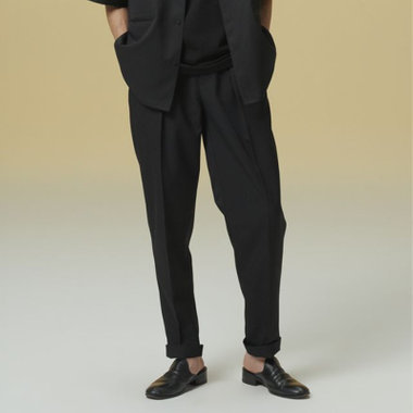 「TailoredCasual」【春夏】バレルパンツ/ブラック/※裾上げ済仕様　