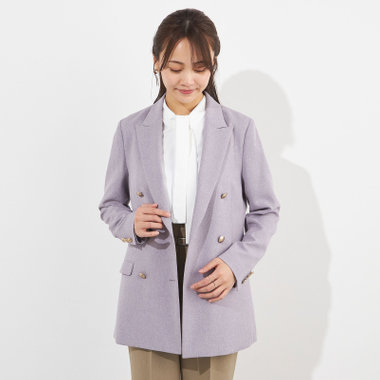 【SILVER LINE】【春夏】6釦2掛けダブルブレザー/4S SUSTAINABILITY&ECOLOGY FABRIC/パープル×メタル釦