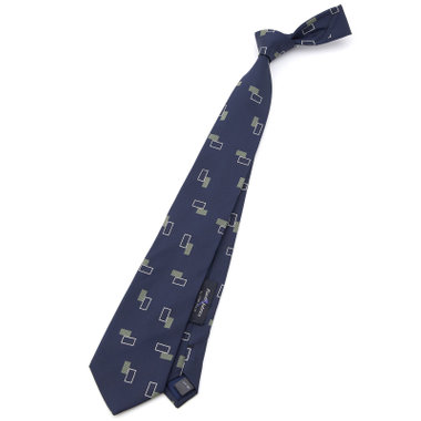 【SILVER LINE】シルク小紋柄ネクタイ 8.5cm幅/ネイビー/Finest fabrics by COMO ITALY