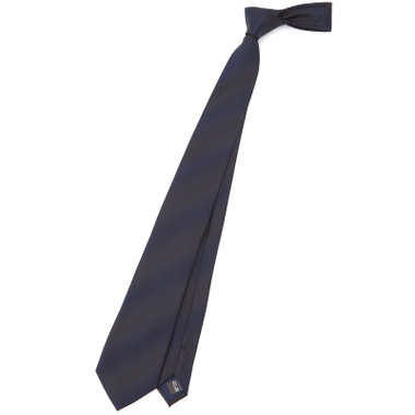 【BLACK LINE】シルクブレンドストライプネクタイ 7.5cm幅/ネイビー