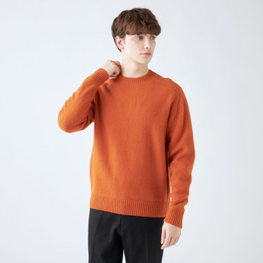 【RBC】【秋冬】ソフトシャギーウールクルーネックニットセーター/オレンジ