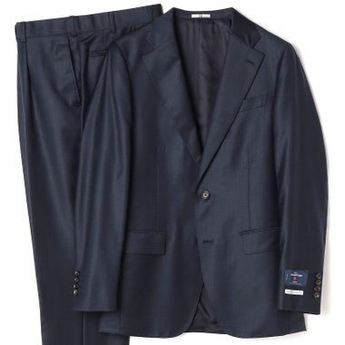【先行予約】【CLASSICO TAPERED】【秋冬】2釦シングルスーツ 1タック/ネイビー×ピンヘッド/ウエストムーブ/Ermenegildo Zegna TREFEO /※裾上げ必要