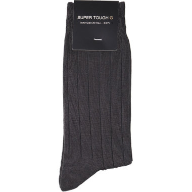 【WEB限定/OUTLET】【発送在庫あり】ソックス/ダークグレー×ワイドリブ/抗菌防臭/つま先シームレス仕上げ/SUPER TOUGH G