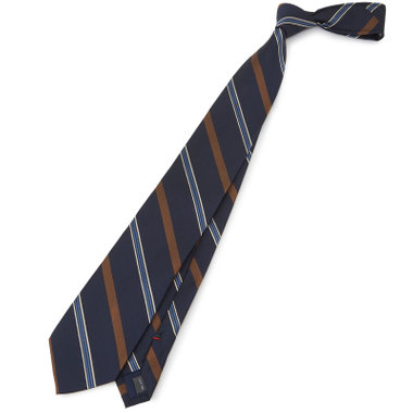 【SILVER LINE】シルクストライプネクタイ 8.0cm幅/ネイビー