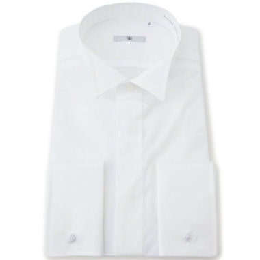 SILVER LINE】ウイングカラーワイシャツ/ホワイト×ブロード/ダブル