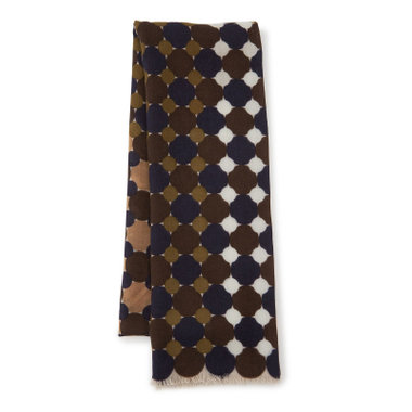 ウール100％ストールマフラー/ブラウン/68cm×190cm