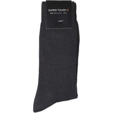 【WEB限定/OUTLET】【発送在庫あり】ソックス/ダークグレー×リブ/抗菌防臭/つま先シームレス仕上げ/SUPER TOUGH G