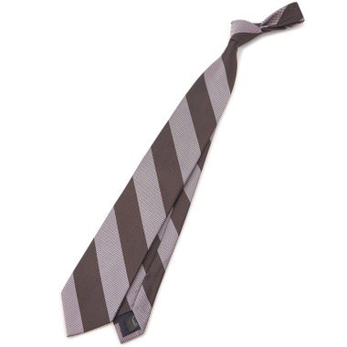 【SILVER LINE】シルクブレンドストライプネクタイ 8.0cm幅/ブラウン