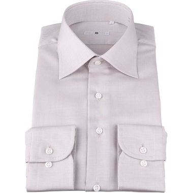 【発送在庫あり】【SILVER LINE】【形態安定】ワイドドレスワイシャツ/ベージュ×ソリッド