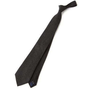 【SILVER LINE】リネンソリッド系ネクタイ 8.0cm幅/ブラック
