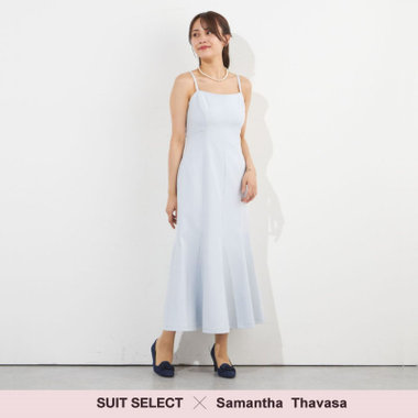 【SUIT SELECT×Samantha Thavasa】【年間】レースアップマーメイドキャミワンピ/ライトグレー