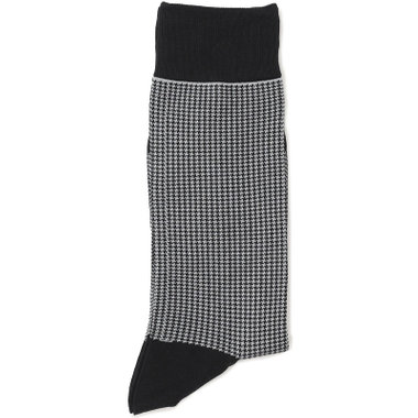 【発送在庫あり】ソックス/ブラック×ハウンドトゥース/（25cm～27cm）